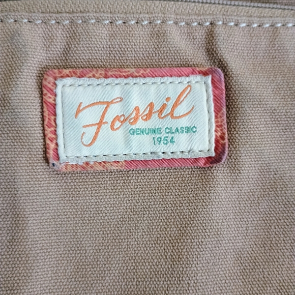 Fossil Tan Canvas Crossbody Bag - Picture 3 of 13
